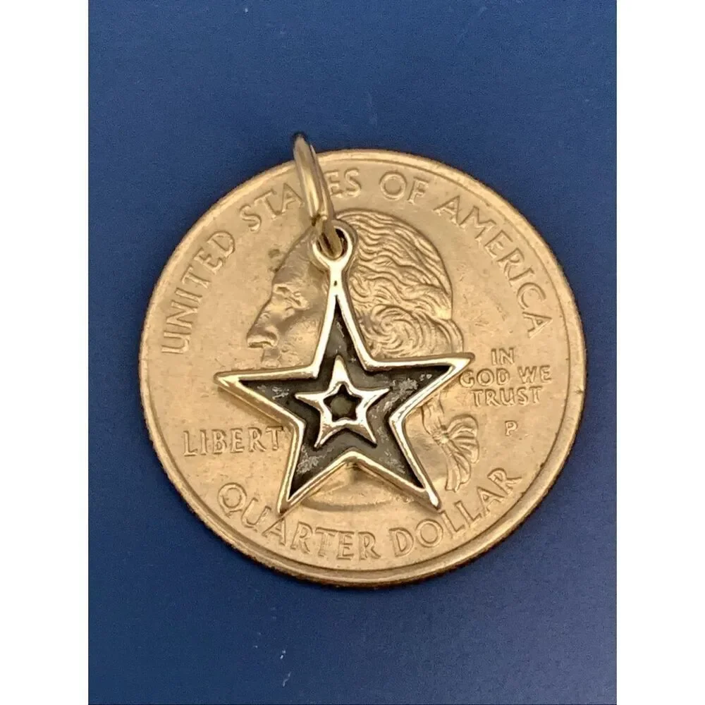 .925 Star Double Star Sterling Silver Jewelry Charm #universe #night #celestial